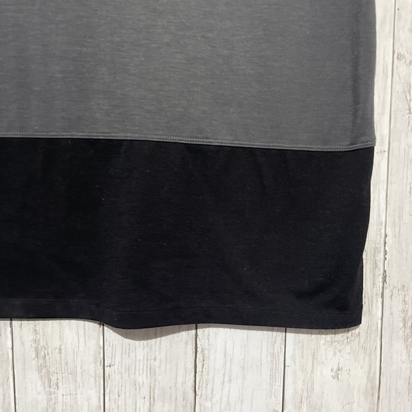 Athleta Ella Colorblock Gray Black T-Shirt Dress Small Short Sleeve Stretch - Picture 3 of 5
